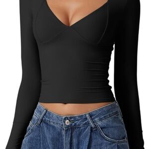 Chic Black Long Sleeve Bodysuit